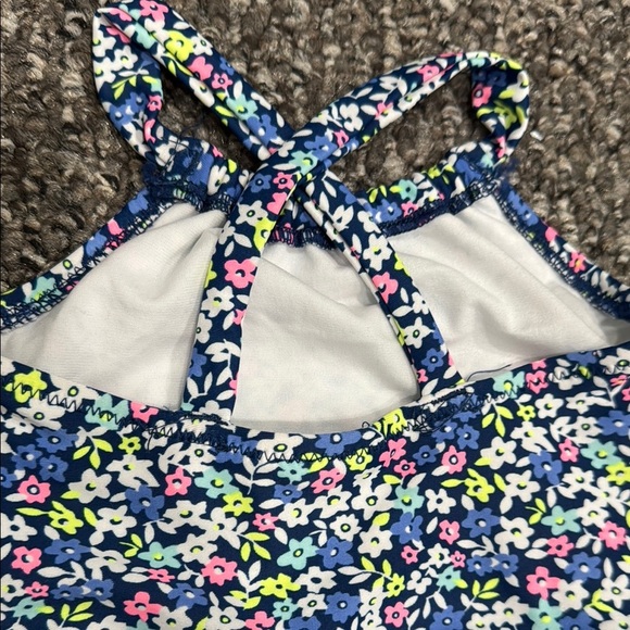Carter's Baby Girl Size 6-9M Floral One Piece Swimsuit Blue, Pink, Yellow NWOT - Picture 4 of 5